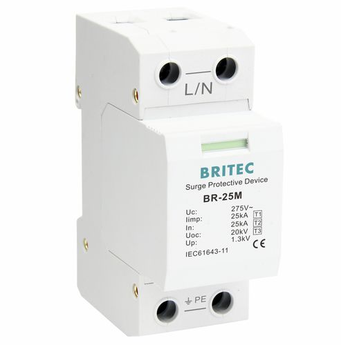 Limitatore di sovratensione unipolare - BR-25M 1P series - Britec Electric Co., Ltd - di tipo 1 / di tipo 2 / di tipo 3