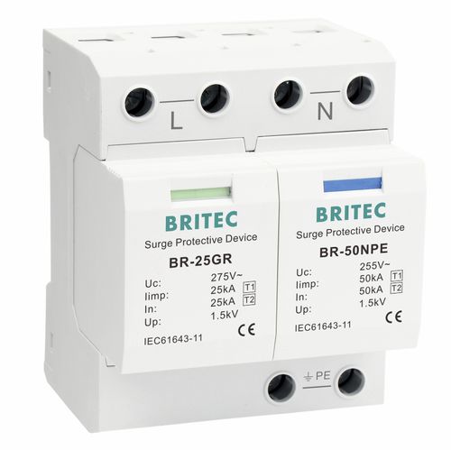 Limitatore di sovratensione di tipo 1 - BR-25GR 1+1 series - Britec Electric Co., Ltd - di tipo 2 / classe I / classe II