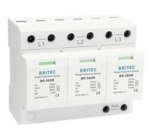 Limitatore di sovratensione di tipo 1 - BR-50GR 3P series - Britec Electric Co., Ltd - di tipo 2 / classe I / classe II