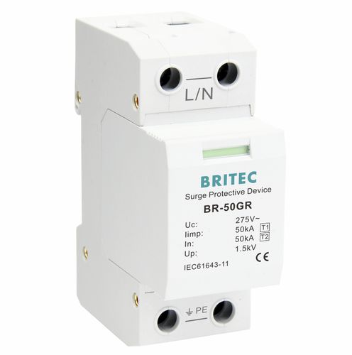 Limitatore di sovratensione di tipo 1 - BR-50GR 1P series - Britec Electric Co., Ltd - di tipo 2 / classe I / classe II