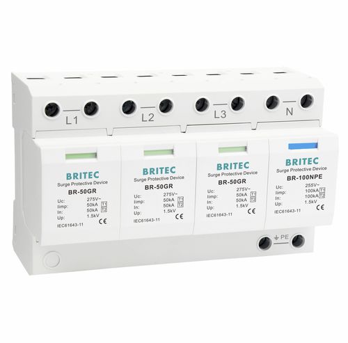 Limitatore di sovratensione di tipo 1 - BR-50GR 3+1 series - Britec Electric Co., Ltd - di tipo 2 / classe I / classe II