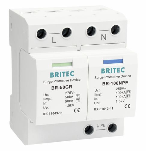 Limitatore di sovratensione di tipo 1 - BR-50GR 1+1 series - Britec Electric Co., Ltd - di tipo 2 / classe I / classe II