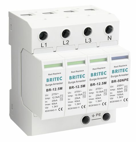 Limitatore di sovratensione di tipo 1 - BR-12.5M 3+1 series - Britec Electric Co., Ltd - di tipo 2 / classe I / classe II