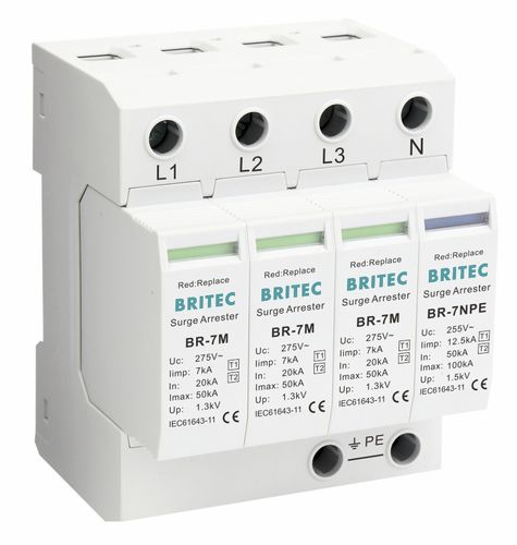 Scaricatore di sovratensione di tipo 1 - BR-7M 3+1 series - Britec Electric Co., Ltd - di tipo 2 / classe I / classe II
