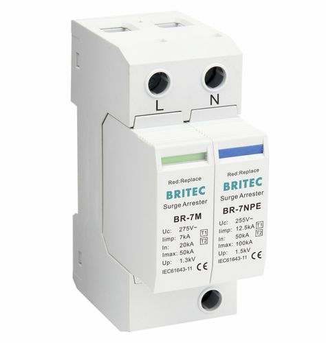 Limitatore di sovratensione di tipo 1 - BR-7M 1+1 series - Britec Electric Co., Ltd - di tipo 2 / classe I / classe II