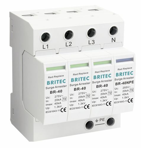 Limitatore di sovratensione di tipo 2 - BR-40 3+1 series - Britec Electric Co., Ltd - classe II / per impianto elettrico / di telesegnalazione