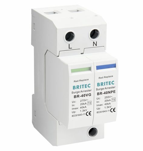 Limitatore di sovratensione di tipo 2 - BR-40VG 1+1 series - Britec Electric Co., Ltd - classe II / per impianto elettrico / modulare