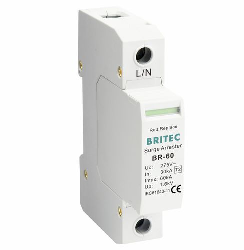 Limitatore di sovratensione di tipo 2 - BR-60 1P series - Britec Electric Co., Ltd - classe II / per impianto elettrico / di telesegnalazione
