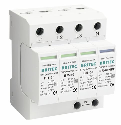 Limitatore di sovratensione di tipo 2 - BR-60 3+1 series - Britec Electric Co., Ltd - classe II / per impianto elettrico / di telesegnalazione