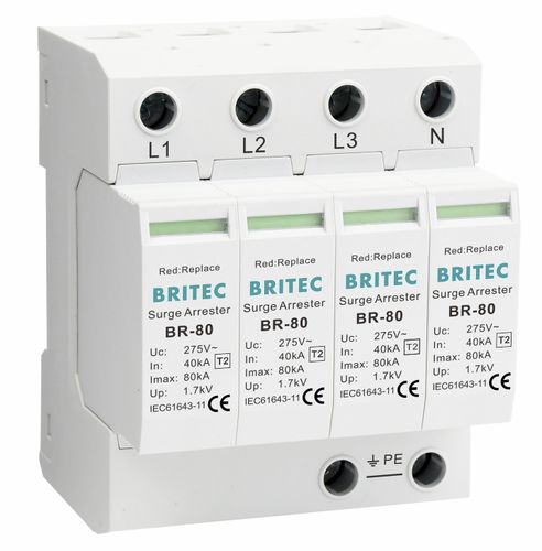 Limitatore di sovratensione di tipo 2 - BR-80 4P series - Britec Electric Co., Ltd - classe II / per impianto elettrico / di telesegnalazione