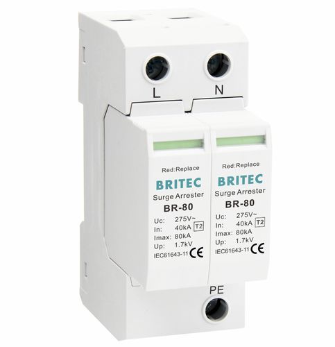 Scaricatore di sovratensione di tipo 2 - BR-80 2P series - Britec Electric Co., Ltd - classe II / di telesegnalazione / per alimentazione elettrica