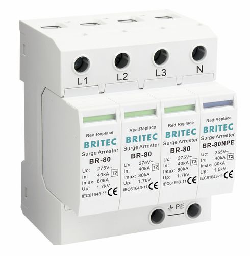 Limitatore di sovratensione di tipo 2 - BR-80 3+1 series - Britec Electric Co., Ltd - classe II / per impianto elettrico / di telesegnalazione