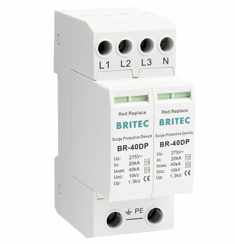 Limitatore di sovratensione di tipo 2 - BR-40DP 4P series - Britec Electric Co., Ltd - di tipo 3 / classe II / classe III