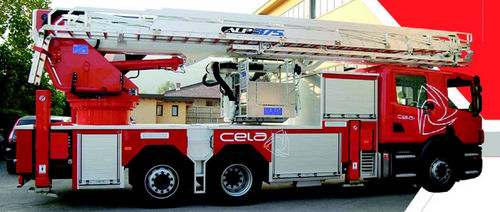 Piattaforma antincendio montata su camion - ALP 375 E - Cela - telescopica / con braccio articolato / per pompiere