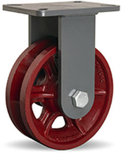 Ruota fissa - V series - HAMILTON CASTER - con piastra girevole / a scanalature / in acciaio