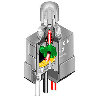 Pulsante a molla - WB series - NKK Switches - impermeabile / elettromeccanico / standard