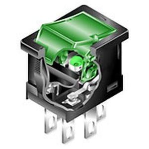 Interruttore a bascula - CW series - NKK Switches - unipolare / isolato / LED