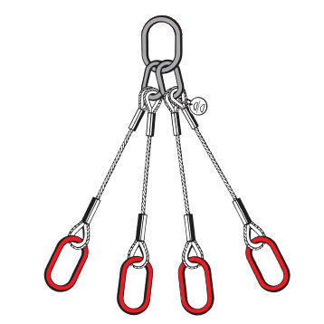 Braca di sollevamento con cavo - 14xx series - Carl Stahl GmbH - 4 tiranti / di acciaio