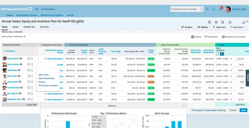 Software di gestione risorse umane - SuccessFactors Compensation - SAP - di pianificazione
