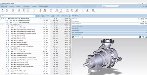 Software di interfaccia - Product Lifecycle Costing - SAP - di sviluppo / di ingegneria / di progettazione