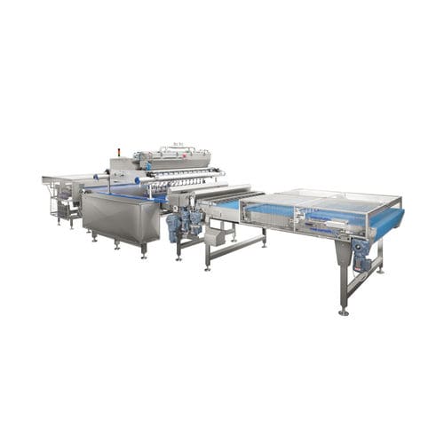 Linea di farcitura per dolci verticale - Alimec - su nastro traportatore / volumetrica