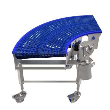 Trasportatore a rete metallica - SANICURVE - Jonge Poerink Conveyors - curvo / da trasporto / per movimentazione