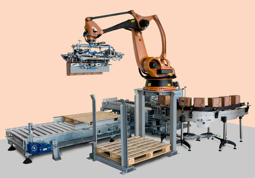Cella robotizzata di pallettizzazione - MAS PACK - di imballaggio / di riempimento / per l'industria agroalimentare