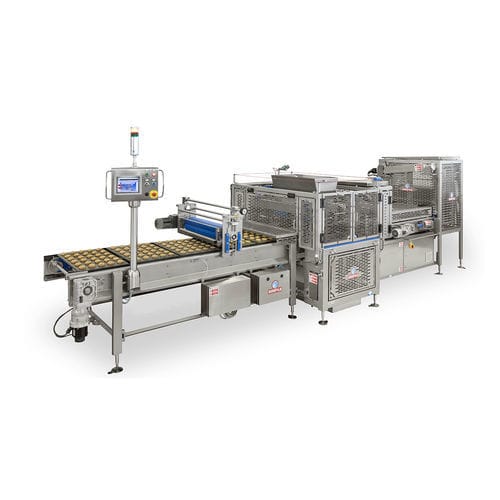 Linea di produzione di cookies con taglierina - COMBY PLUS 800 - Minipan S.r.l. Food Processing Machines - con estrusore / controllata da PLC / multitesta