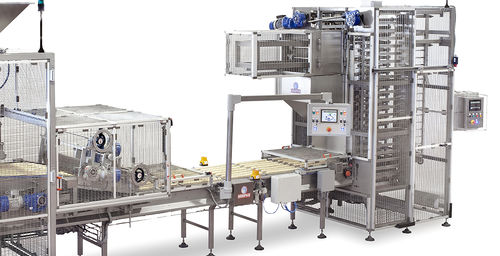 Sistema di carico e scarico cremagliera - Minipan S.r.l. Food Processing Machines - automatico