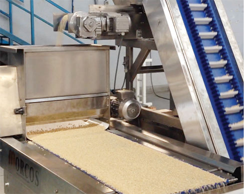 Tramoggia per prodotti alimentari - MORCOS Egyptian Engineering Company - per dado / con nastro trasportatore / per processo di applicazione di polvere