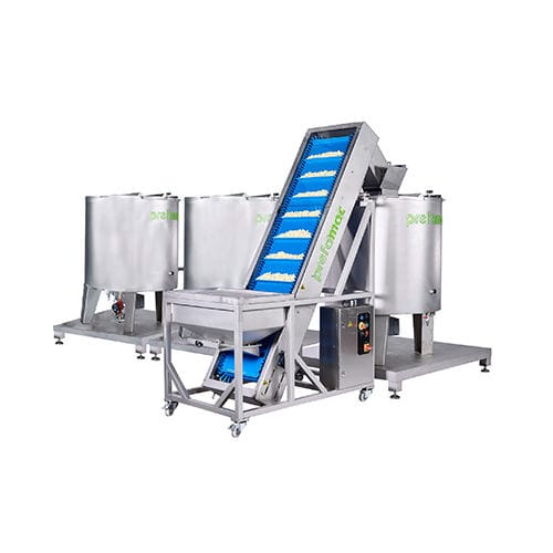 Trasportatore a nastro - Giraffe - Prefamac Chocolate Machines N.V. - inclinato / d'alimentazione / con motore elettrico