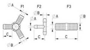 Raccordo pneumatico - 131 series - Skiffy - scanalato / a Y / in plastica