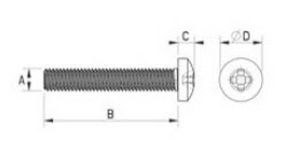 Vite a testa bombata - 423 series - Skiffy - a croce / in plastica