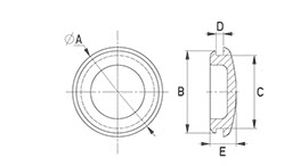 Tappo rotondo - 220 series - Skiffy - maschio / in gomma / per pannelli in metallo
