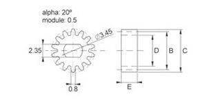 Ingranaggio a dentatura diritta - 104-1 series - Skiffy - con mozzo / in POM