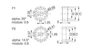 Ingranaggio a dentatura diritta - 104-6 series - Skiffy - con mozzo / in POM