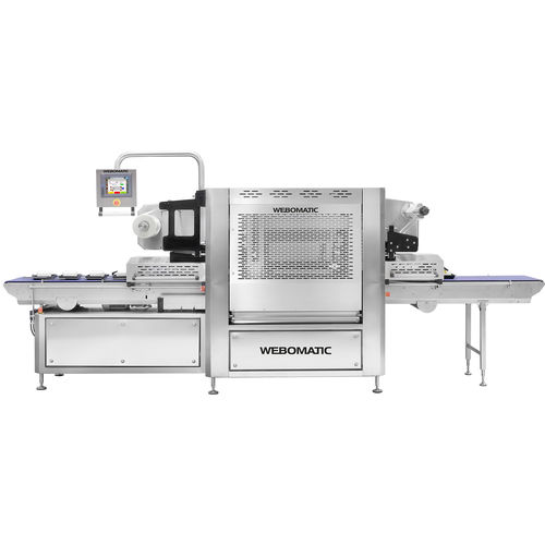 Termosigillatrice di vaschette lineare - TL 550 - WEBOMATIC - automatica / sottovuoto / per confezionamento in atmosfera modificata