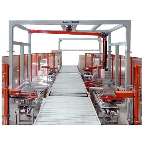 Avvolgitrice fasciapallet con posa di angolare di protezione - R1800FZ-PL-PCF010A - SHANDONG SINOLION MACHINERY CORP LTD - a braccio rotante / interamente automatica / per l'industria alimentare e delle bevande
