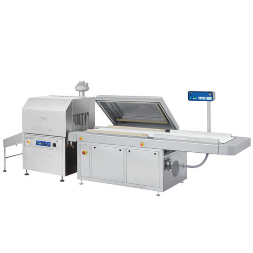 Macchina di confezionamento automatica - S 910 B + ST 170 - KOMET Maschinenfabrik GmbH - sottovuoto / con tunnel di retrazione / a campana