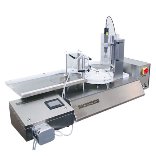 Riempitrice chiuditrice semiautomatica - MINICAN 50 - WICK-Machinery GmbH - per flaconi / rotativa