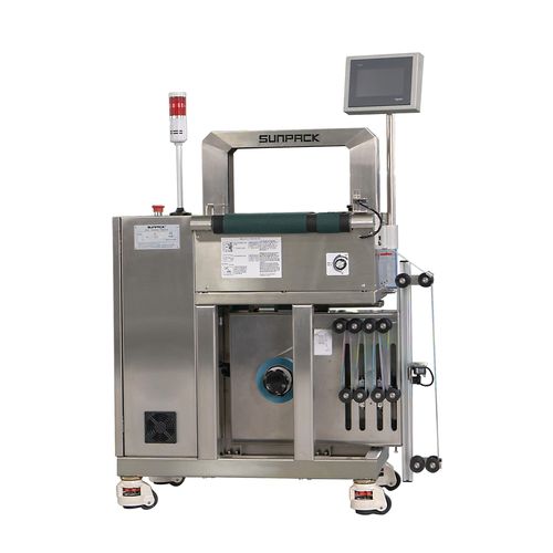 Macchina posa fascetta automatica - WK04CA-MPSS - DONGGUAN XUTIAN MACHINE CO.LTD. - con film OPP / in linea / con nastro trasportatore