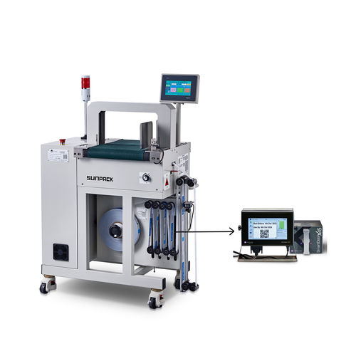 Macchina posa fascetta automatica - WK04CA-MR45 - DONGGUAN XUTIAN MACHINE CO.LTD. - con film OPP / con touch screen / in linea