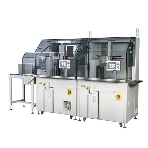 Macchina posa fascetta automatica - WK02-30BMB - DONGGUAN XUTIAN MACHINE CO.LTD. - con film OPP / in linea / con nastro trasportatore