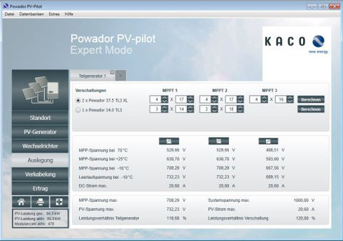 Software di progettazione - Powador PV-pilot - Kaco - di impianto fotovoltaico
