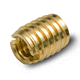 inserto filettato / in ottone / arrotondato / per plastica