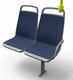 sedile per treno classico / in tessuto / plastica / doppio