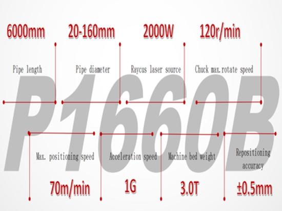 GoldenLaser nuovo prodotto standard di taglio laser per tubi P1660B