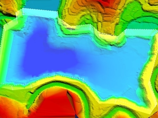 La modellazione 3D del valore dell'acqua disponibile rispetto al livello attuale dell'acqua.