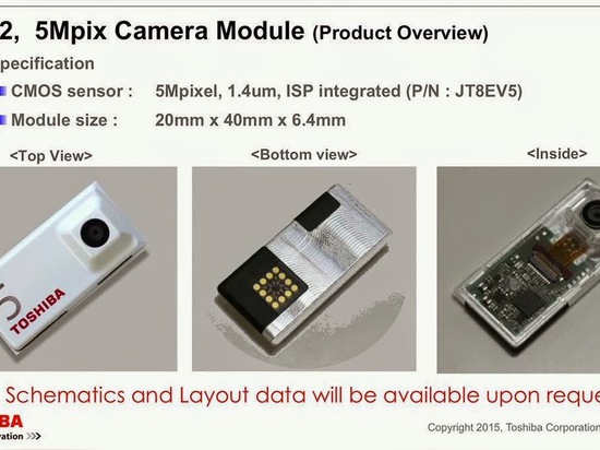 Toshiba presenta i relativi moduli della macchina fotografica per il Ara di progetto il Google