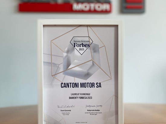 Cantoni Motor S.A. premiata con il Forbes Diamond 2023